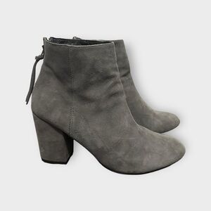 Steve Madden “Cynthia” Grey Suede Heeled Ankle Boots